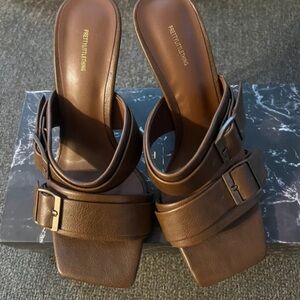 PrettyLittleThing Chocolate Buckle Heels